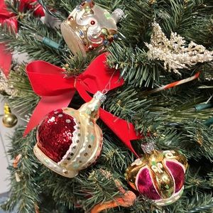 Vintage glass ornament set of 3